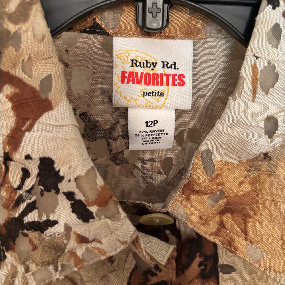 Ruby Rd. Earth Tone Patterned Jacket - Picture 2 of 4